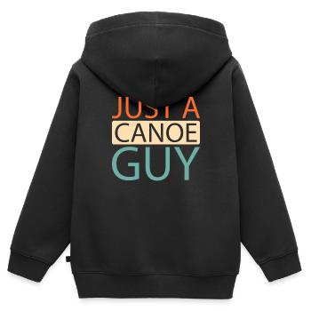 canoë canoë juste un canoë gars - Sweat Premium à capuche zippé enfant bio - noir - Dos - AI Model Kid Male (0cm)