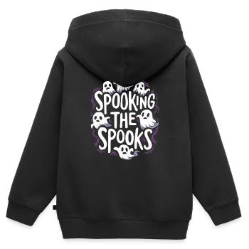 Appât fantôme Halloween Parapsychologie Paranormal - Sweat Premium à capuche zippé enfant bio - noir - Dos - AI Model Kid Male (0cm)