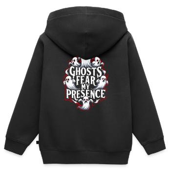 Appât fantôme Halloween Parapsychologie Paranormal - Sweat Premium à capuche zippé enfant bio - noir - Dos - AI Model Kid Male (0cm)