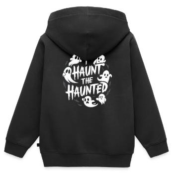 Appât fantôme Halloween Parapsychologie Paranormal - Sweat Premium à capuche zippé enfant bio - noir - Dos - AI Model Kid Male (0cm)