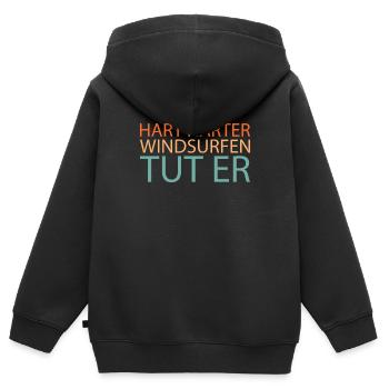 Windsurfing Windsurfers - Kids Premium Organic Zip-up Hoodie - black - Back - AI Model Kid Male (0cm)