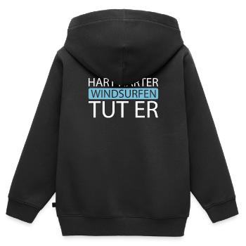 Windsurfing Windsurfers - Kids Premium Organic Zip-up Hoodie - black - Back - AI Model Kid Male (0cm)