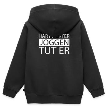 Runner Jogger Runner Running - Kids Premium Organic Zip-up Hoodie - black - Back - AI Model Kid Male (0cm)