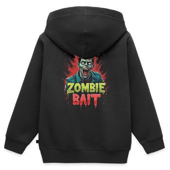 Halloween Zombie Design - Kinder Premium Organic Zip Hoodie - Schwarz - Hinten - AI Model Kid Male (0cm)