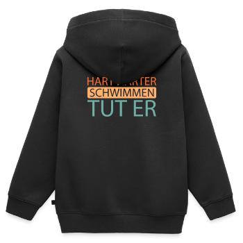 Nageurs nageurs - Sweat Premium à capuche zippé enfant bio - noir - Dos - AI Model Kid Male (0cm)