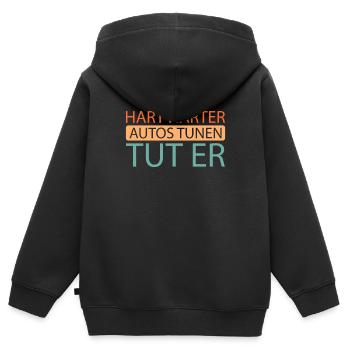 Schrauber Tuning Tuner - Kinder Premium Organic Zip Hoodie - Schwarz - Hinten - AI Model Kid Male (0cm)