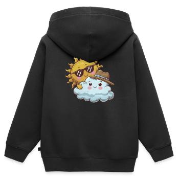 Sonja und Sören Wolkenfreund - Kinder Premium Organic Zip Hoodie - Schwarz - Hinten - AI Model Kid Male (0cm)