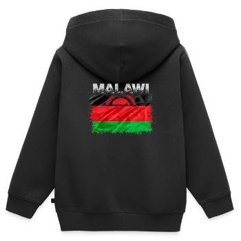 Malawi - Sweat Premium à capuche zippé enfant bio - noir - Dos - AI Model Kid Male (0cm)