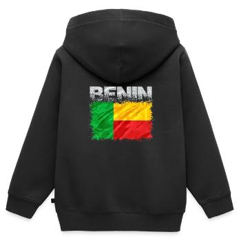 Bénin - Sweat Premium à capuche zippé enfant bio - noir - Dos - AI Model Kid Male (0cm)