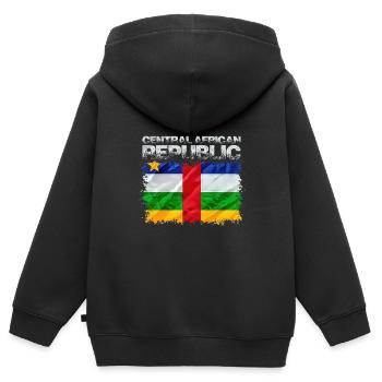 Zentralafrikanische Republik - Kinder Premium Organic Zip Hoodie - Schwarz - Hinten - AI Model Kid Male (0cm)