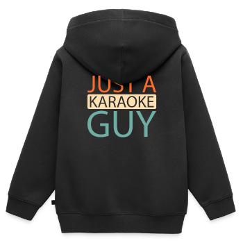 Karaoké Juste un gars de karaoké - Sweat Premium à capuche zippé enfant bio - noir - Dos - AI Model Kid Male (0cm)