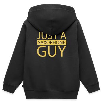 Saxophon Saxofon Juste un saxophone - Sweat Premium à capuche zippé enfant bio - noir - Dos - AI Model Kid Male (0cm)