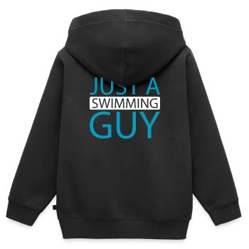 Nageur juste un nageur - Sweat Premium à capuche zippé enfant bio - noir - Dos - AI Model Kid Male (0cm)