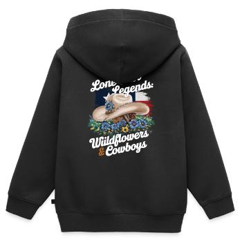 Texas Wildflowers Season Fields Flowers Texas - Kids Premium Organic Zip-up Hoodie - black - Back - AI Model Kid Male (0cm)