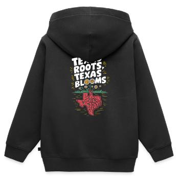 Texas Wildflowers Season Fields Flowers Texas - Kids Premium Organic Zip-up Hoodie - black - Back - AI Model Kid Male (0cm)