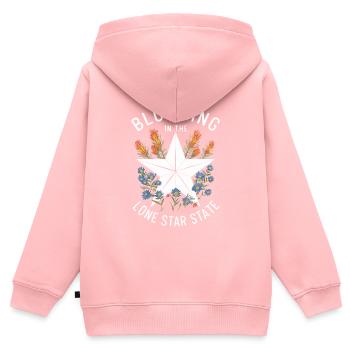 Texas Fleurs sauvages Saison Champs Fleurs Texas - Sweat Premium à capuche zippé enfant bio - rose - Dos - AI Model Kid Female (0cm)