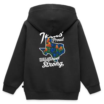 Texas Wildflowers Season Fields Flowers Texas - Kids Premium Organic Zip-up Hoodie - black - Back - AI Model Kid Male (0cm)