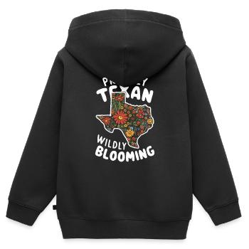 Texas Wildflowers Season Fields Flowers Texas - Kids Premium Organic Zip-up Hoodie - black - Back - AI Model Kid Male (0cm)