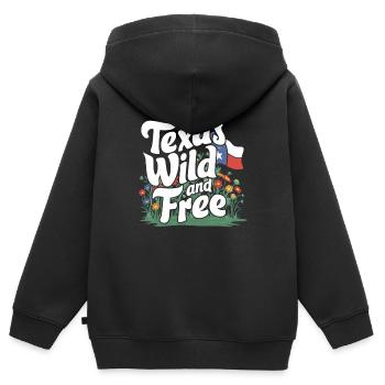 Texas Wildflowers Season Fields Flowers Texas - Kids Premium Organic Zip-up Hoodie - black - Back - AI Model Kid Male (0cm)