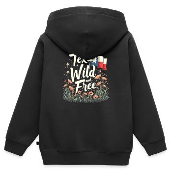 Texas Wildflowers Season Fields Flowers Texas - Kids Premium Organic Zip-up Hoodie - black - Back - AI Model Kid Male (0cm)