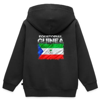 Guinea - Kids Premium Organic Zip-up Hoodie - black - Back - AI Model Kid Male (0cm)