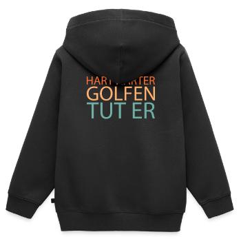 Golf Golfer Golfen - Kinder Premium Organic Zip Hoodie - Schwarz - Hinten - AI Model Kid Male (0cm)
