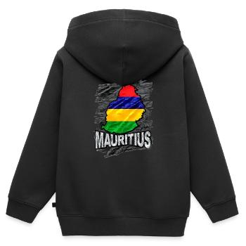 Maurice - Sweat Premium à capuche zippé enfant bio - noir - Dos - AI Model Kid Male (0cm)