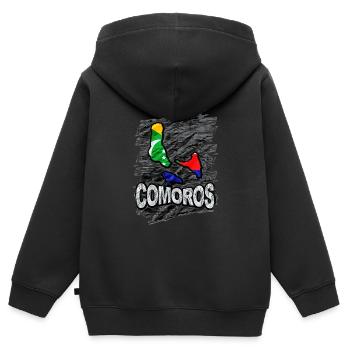 Comoros - Kids Premium Organic Zip-up Hoodie - black - Back - AI Model Kid Male (0cm)