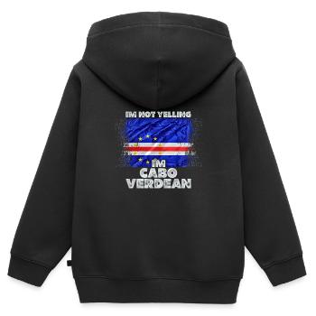 Cap-Vert - Sweat Premium à capuche zippé enfant bio - noir - Dos - AI Model Kid Male (0cm)