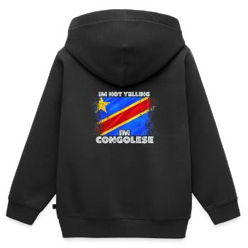 Congo - Sweat Premium à capuche zippé enfant bio - noir - Dos - AI Model Kid Male (0cm)