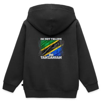 Tansania - Kinder Premium Organic Zip Hoodie - Schwarz - Hinten - AI Model Kid Male (0cm)