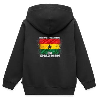 Ghana - Kinder Premium Organic Zip Hoodie - Schwarz - Hinten - AI Model Kid Male (0cm)