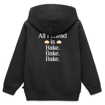 Alles, Was Ich Knete, Ist Backen, Backen, Backen. - Kinder Premium Organic Zip Hoodie - Schwarz - Hinten - AI Model Kid Male (0cm)