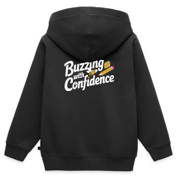 Rechtschreibwettbewerb Meisterschaft Wort Nerd - Kinder Premium Organic Zip Hoodie - Schwarz - Hinten - AI Model Kid Male (0cm)