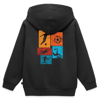Fußball Junge Sport Fußball Shirt Kinder Fußballsp - Kinder Premium Organic Zip Hoodie - Schwarz - Hinten - AI Model Kid Male (0cm)
