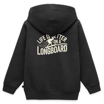 Skater Life: Downhill Longboarding Und Street - Kinder Premium Organic Zip Hoodie - Schwarz - Hinten - AI Model Kid Male (0cm)