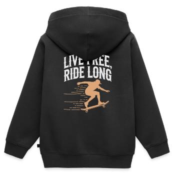 Skater Life: Downhill Longboarding Und Street - Kinder Premium Organic Zip Hoodie - Schwarz - Hinten - AI Model Kid Male (0cm)