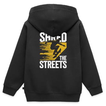 Skater Life: Downhill Longboarding Und Street - Kinder Premium Organic Zip Hoodie - Schwarz - Hinten - AI Model Kid Male (0cm)