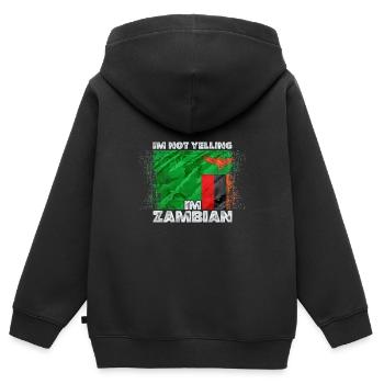 Sambia - Kinder Premium Organic Zip Hoodie - Schwarz - Hinten - AI Model Kid Male (0cm)