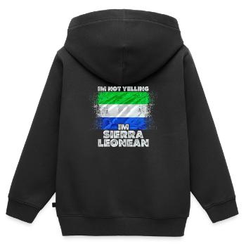 Sierra Leone - Kinder Premium Organic Zip Hoodie - Schwarz - Hinten - AI Model Kid Male (0cm)
