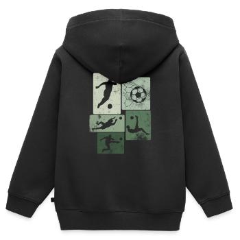 Fußball Junge Sport Fußball Shirt Kinder Fußballsp - Kinder Premium Organic Zip Hoodie - Schwarz - Hinten - AI Model Kid Male (0cm)