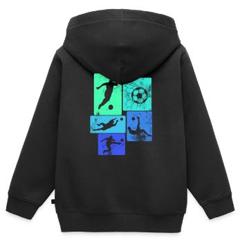 Fußball Junge Sport Fußball Shirt Kinder Fußballsp - Kinder Premium Organic Zip Hoodie - Schwarz - Hinten - AI Model Kid Male (0cm)