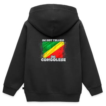 Congo - Sweat Premium à capuche zippé enfant bio - noir - Dos - AI Model Kid Male (0cm)