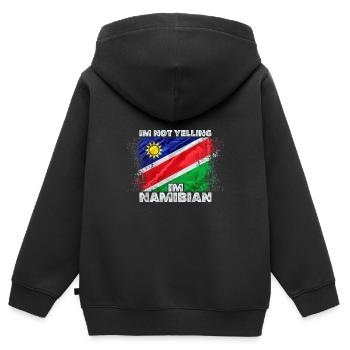 Namibia - Kinder Premium Organic Zip Hoodie - Schwarz - Hinten - AI Model Kid Male (0cm)