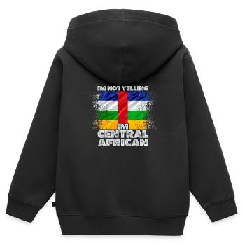 Zentralafrikanische Republik - Kinder Premium Organic Zip Hoodie - Schwarz - Hinten - AI Model Kid Male (0cm)