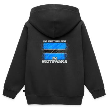 Botswana - Kinder Premium Organic Zip Hoodie - Schwarz - Hinten - AI Model Kid Male (0cm)