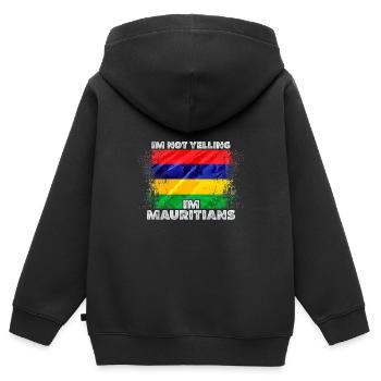 Maurice - Sweat Premium à capuche zippé enfant bio - noir - Dos - AI Model Kid Male (0cm)