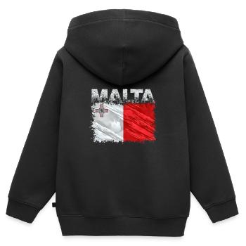 Malte - Sweat Premium à capuche zippé enfant bio - noir - Dos - AI Model Kid Male (0cm)