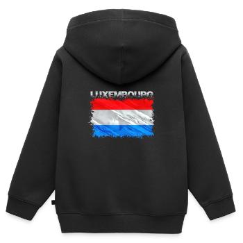 Luxemburg - Kinder Premium Organic Zip Hoodie - Schwarz - Hinten - AI Model Kid Male (0cm)