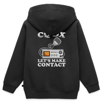 Ham Radio Amateur Radio Amateur Radio - Sweat Premium à capuche zippé enfant bio - noir - Dos - AI Model Kid Male (0cm)